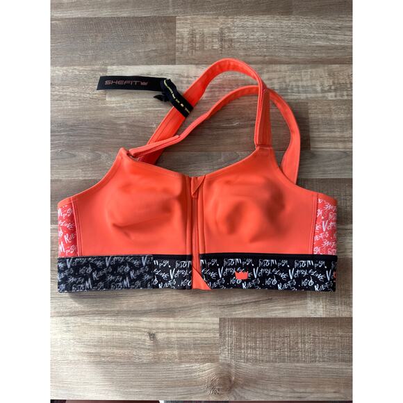 NWT Women's Shefit Flex Zip Front Sports Bra Medium Impact in Believe Athleisure - Picture 3 of 5